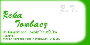 reka tombacz business card